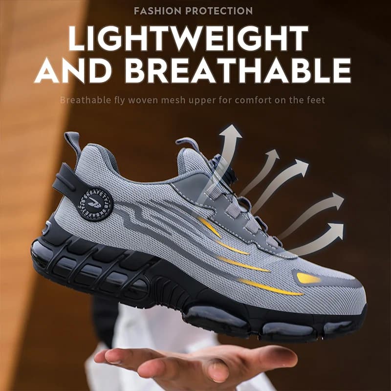 Size 47 48 Safety Toe Wellington Boots | Air Cushion Steel Toe | Puncture Proof Work Sneakers - Thumbnail 7