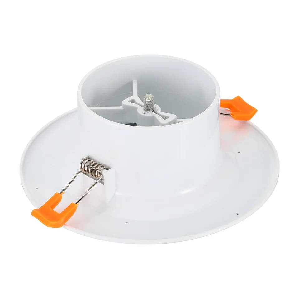 3-4 Inch Round Soffit Vent, a single white recessed light fixture.