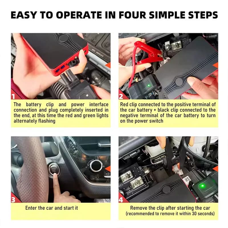 Jump Starter & Power Bank | 12V Emergency Booster | Fast Charging USB - Thumbnail 4