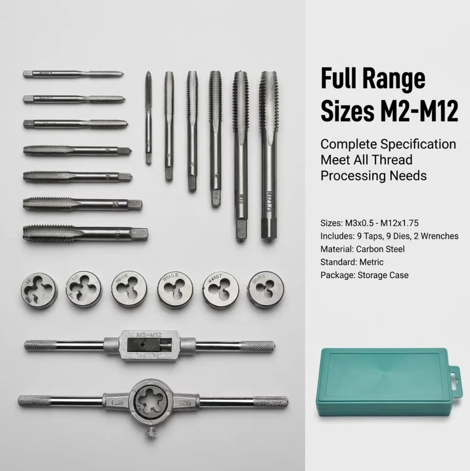 and Die Set | M3-M12 Metric Threads | Tungsten Carbide Hand Tool - Thumbnail 3
