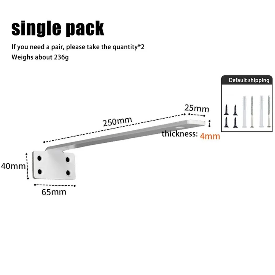 Heavy Duty Floating Shelf L Brackets | Rust-Resistant Wall Support | Integrated Invisible Design - Thumbnail 5