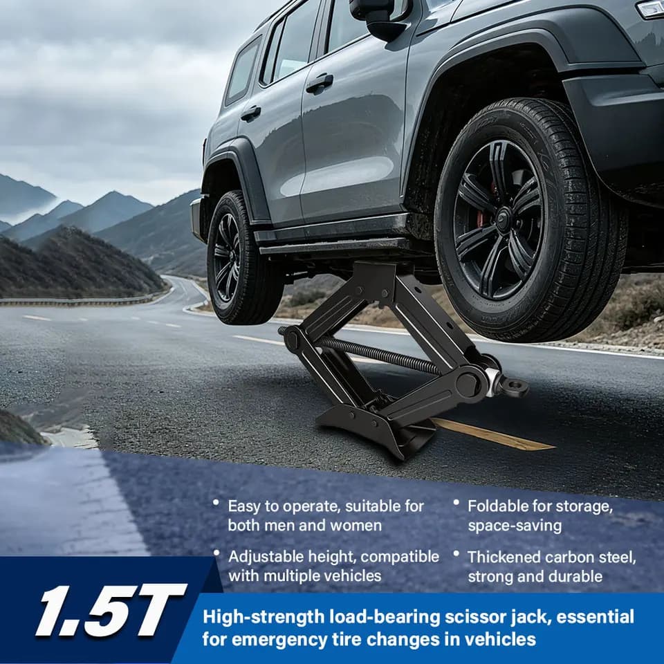2 Ton Scissor Jack Kit | Extendable Wheel Wrench | Car & SUV Tyre Tool - Thumbnail 4