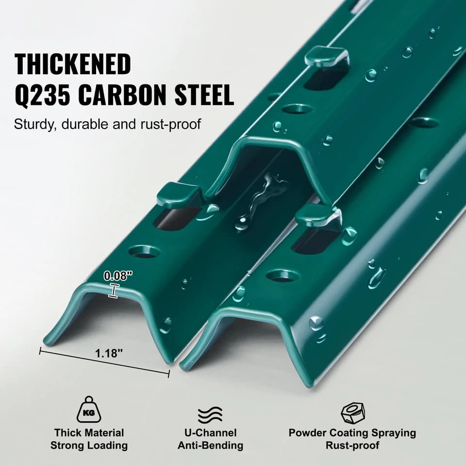 Heavy Duty Fence Post Spike | Steel T-Post for Wire Fencing | Garden & Farm Use - Thumbnail 2
