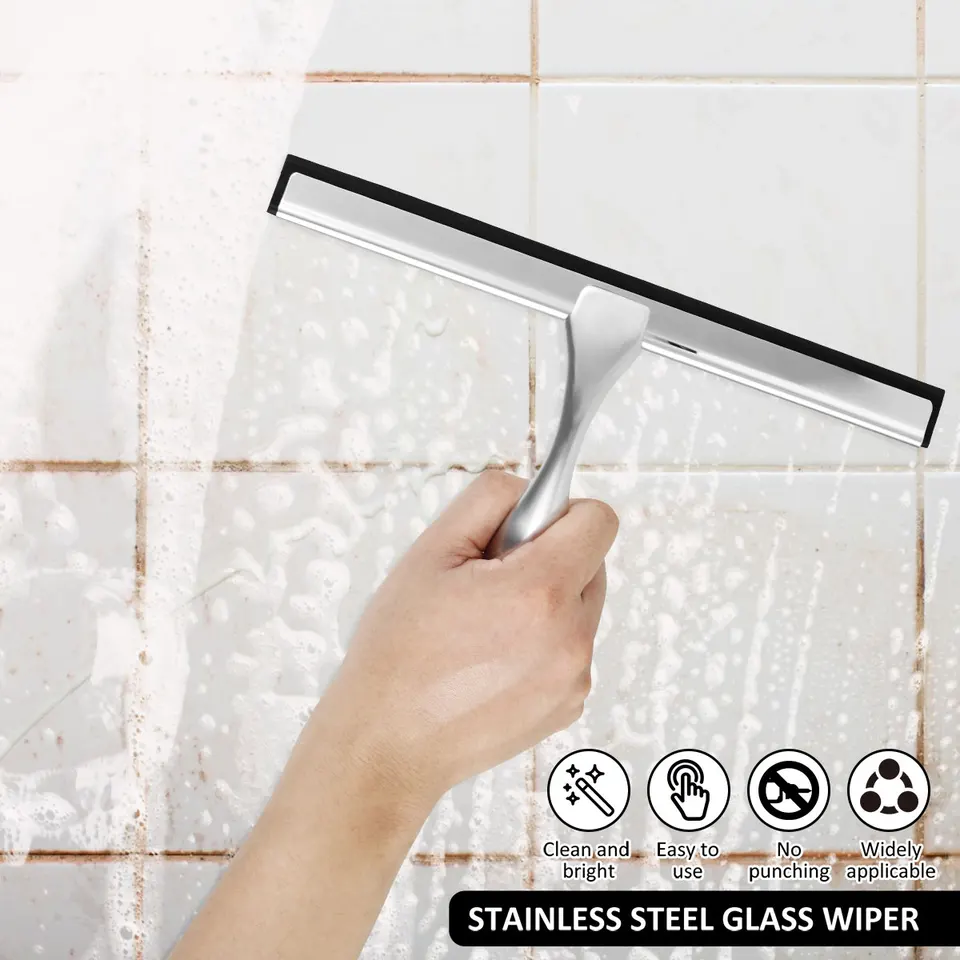 Stainless Steel Window Squeegee | Suction Cup Mount | Multi-Purpose Cleaning Tool - Thumbnail 3