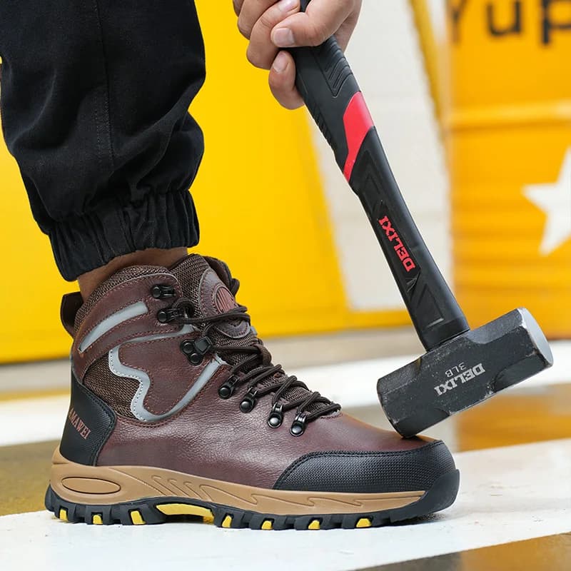 Steel Toe Safety Wellington Boots | Waterproof Anti-Smash Workwear - Thumbnail 6