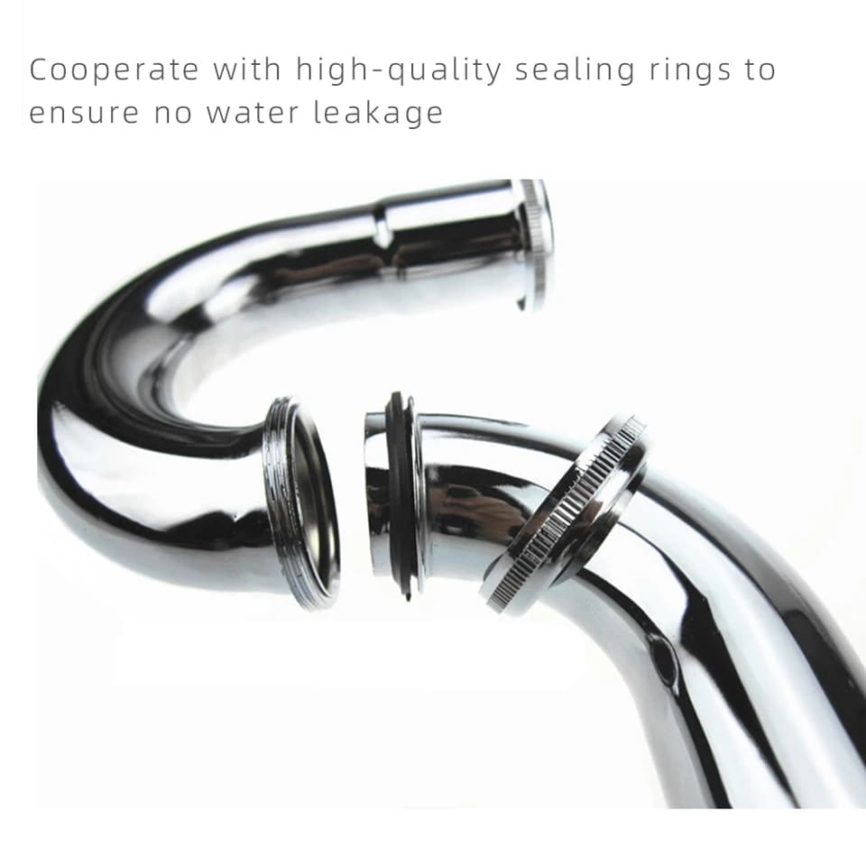 Bathroom Sink Drain Pipe Kit | Flexible Bottle Trap | Antique Pop-Up Waste - Thumbnail 5