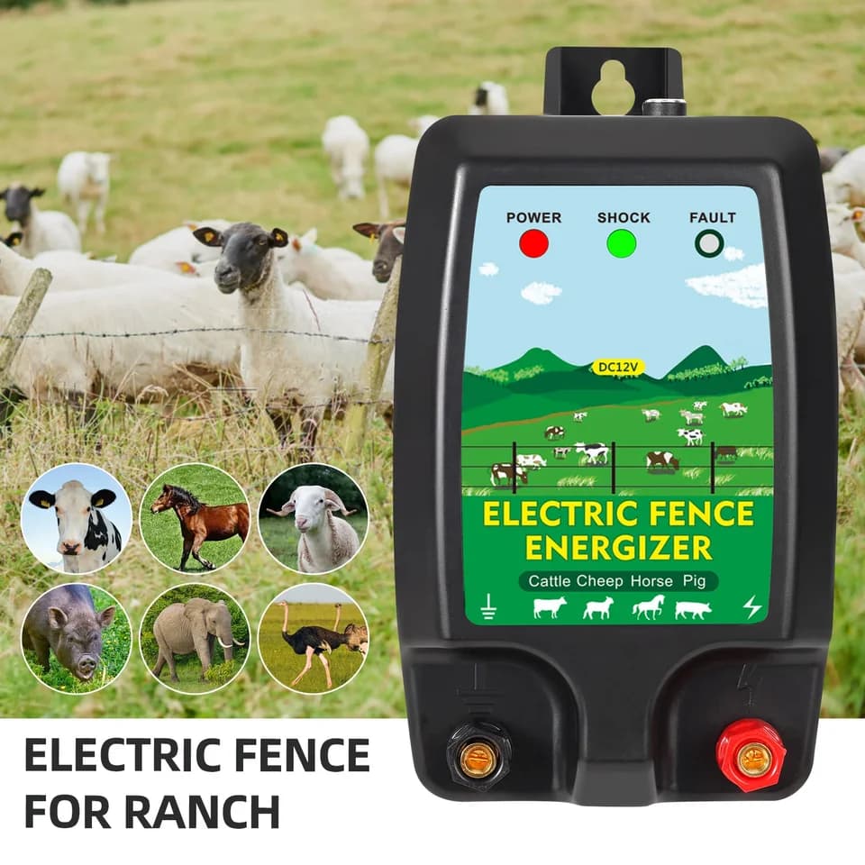 10KM Energiser for Electric Fence | High Voltage Pulse | 12V DC for Livestock - Thumbnail 3
