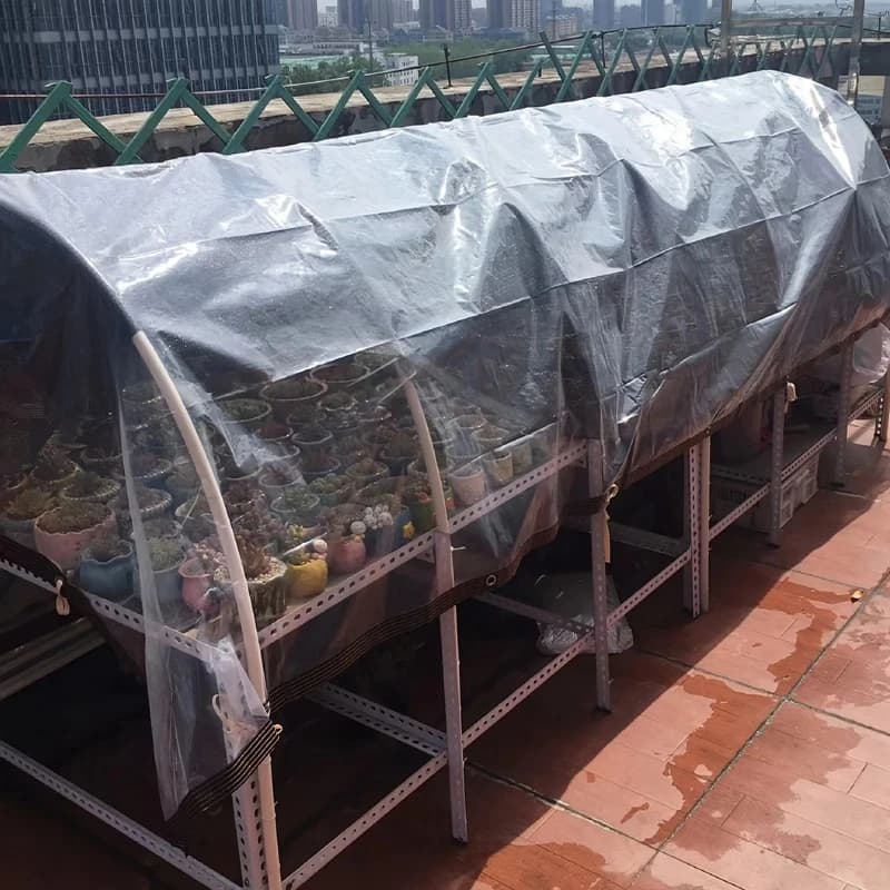 Clear PE Tarpaulin | Heavy-Duty Waterproof Cover | Garden & Balcony Protection - Thumbnail 3