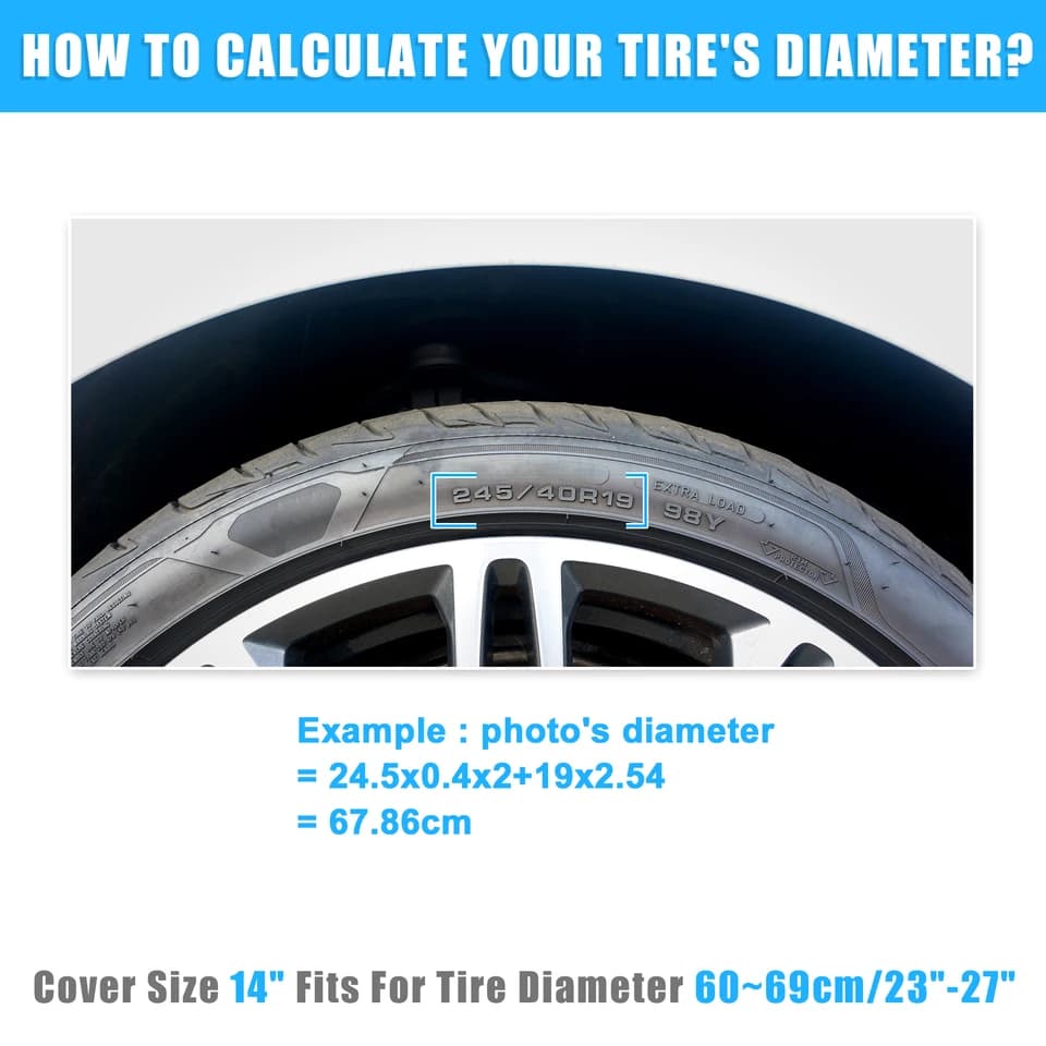 Spacers Protective Cover | 190T Polyester | Fits 14-17 Inch Tires - Thumbnail 2