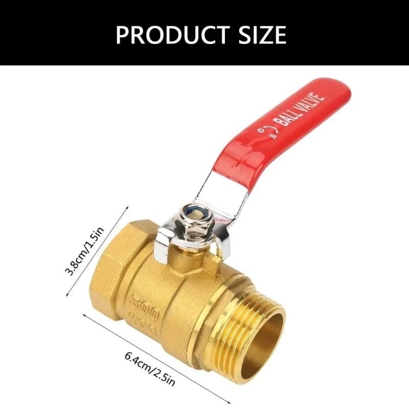 Brass Gate Valve Valves | 1" Male/Female Thread | Water Pipe Fitting - Thumbnail 7