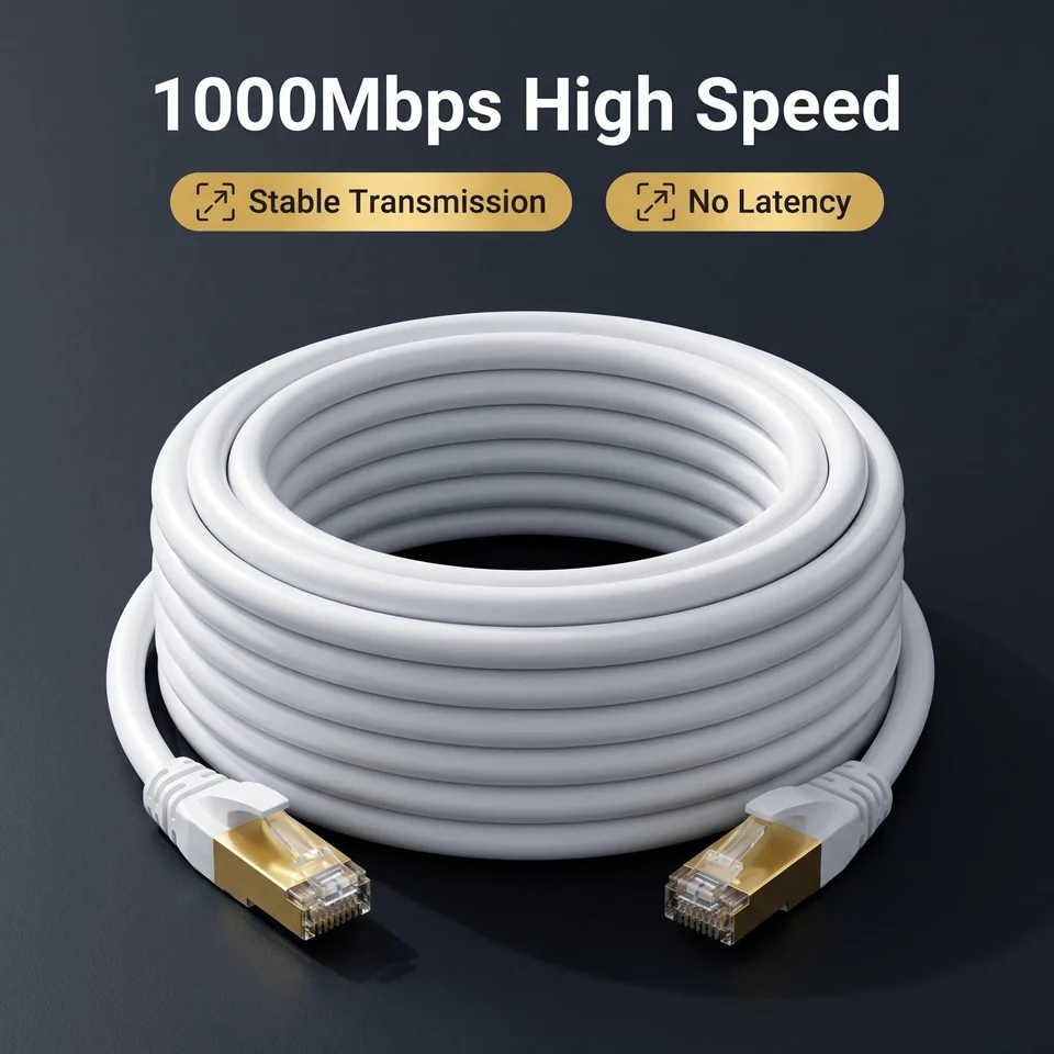 Ethernet Cable Cat6 FTP | 1000Mbps RJ45 Network Lead | 0.5-50M for Router - Thumbnail 3