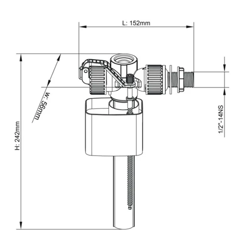 Toilet Siphon | Side Inlet Fill Valve | Water Saving Cistern Mechanism - Thumbnail 3