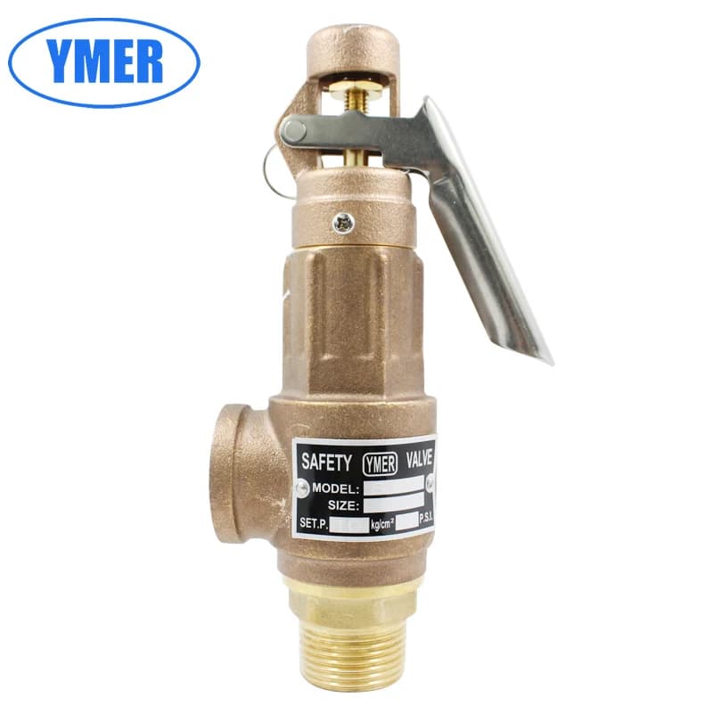 Brass Safety Valve DN15 DN20 | Adjustable Pressure Relief | Steam Boiler Lockshield Valve Key - Thumbnail 2