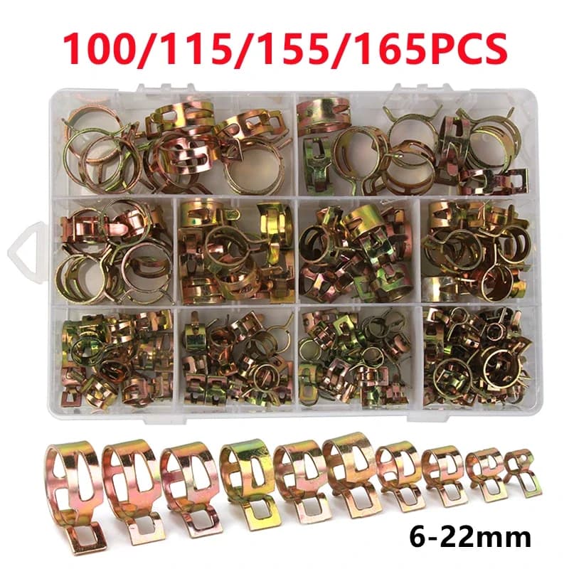 Jubilee Clips | 165pc 6-22mm Spring Set | For Fuel & Oil Hoses - Thumbnail 2