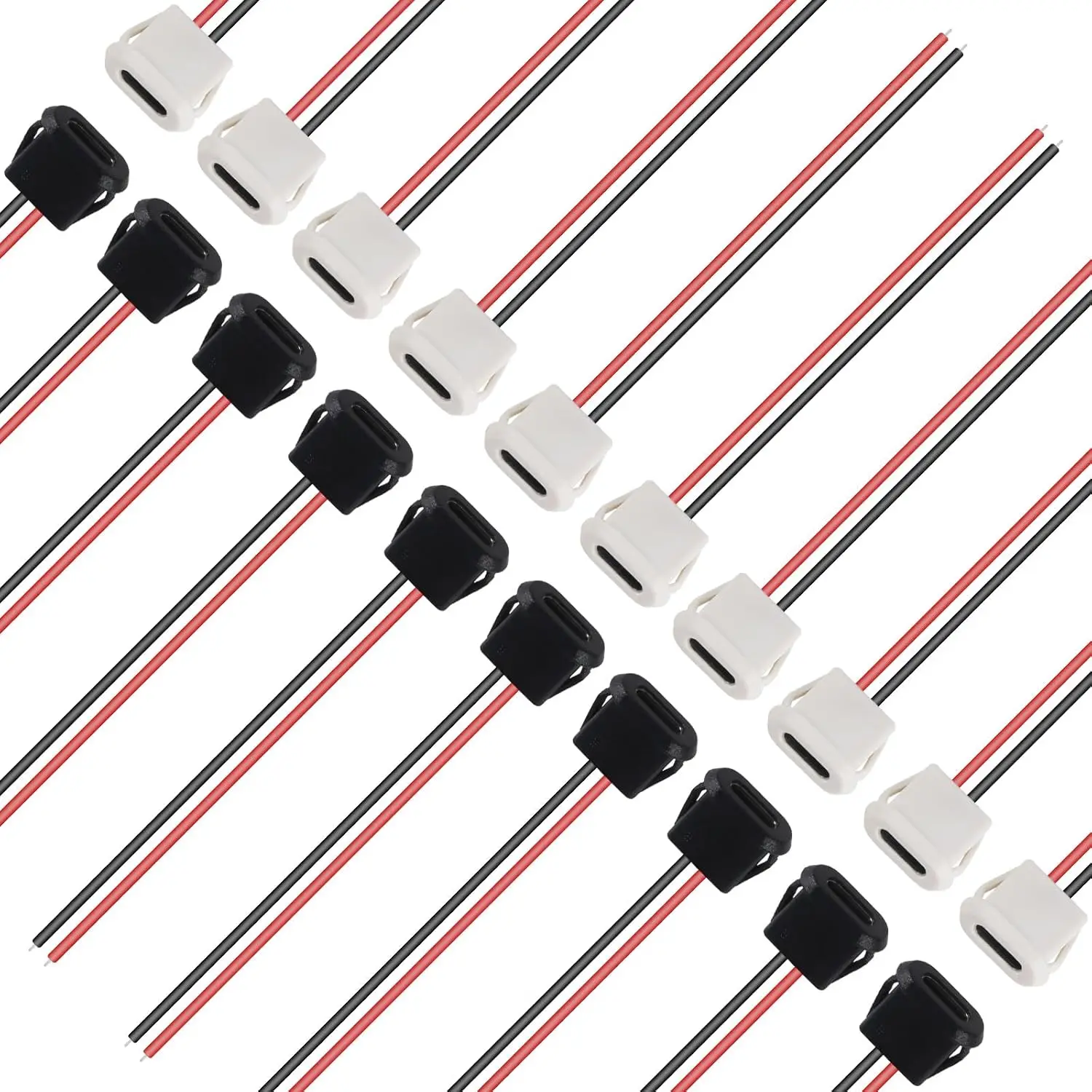 USB-C Panel Mount Connector | 5-Pack | Direct-Crimp Female Port for Custom PC & DIY Electronics - Image 1