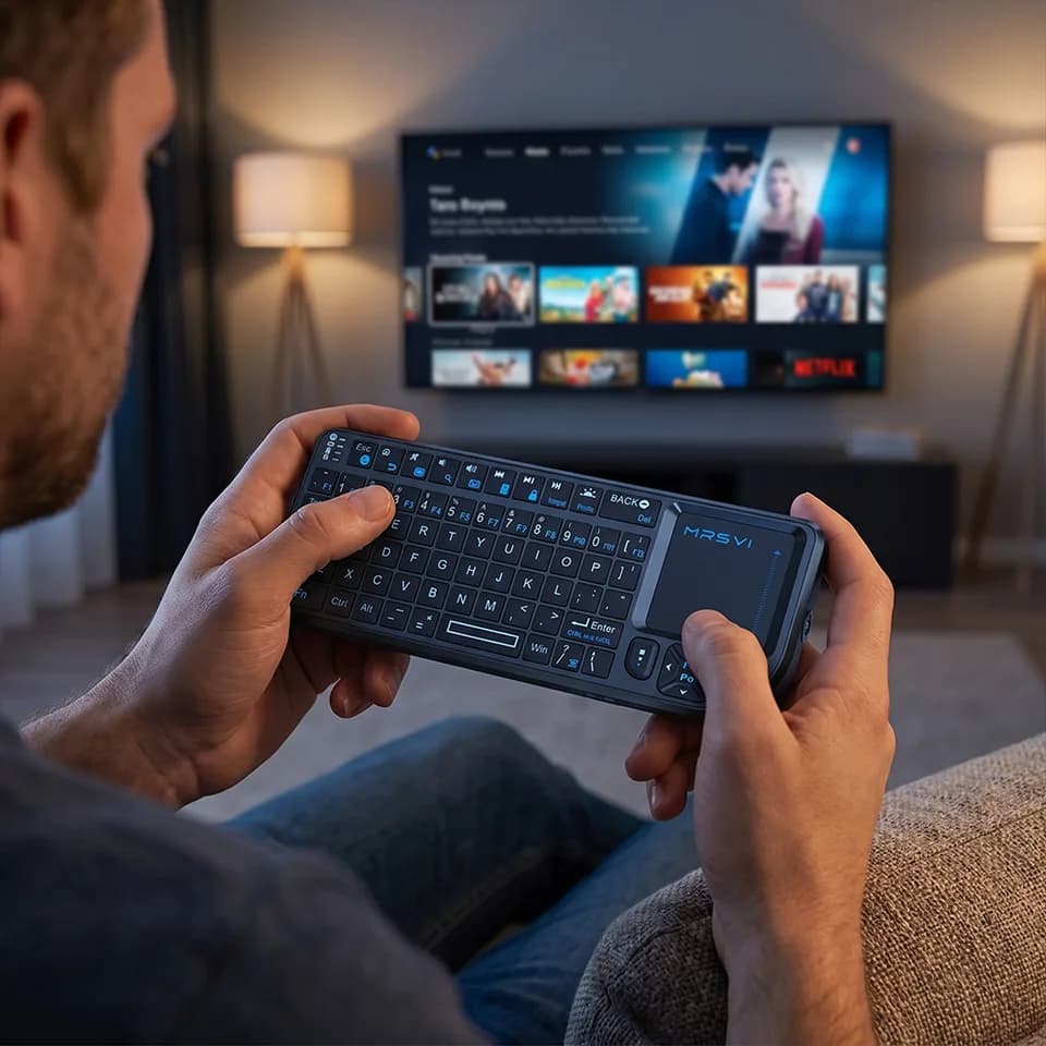 A8 PLUS Wireless Keyboard | Backlit 2.4GHz & Bluetooth 5.0 | For Android TV, Mac, Laptop - Thumbnail 5