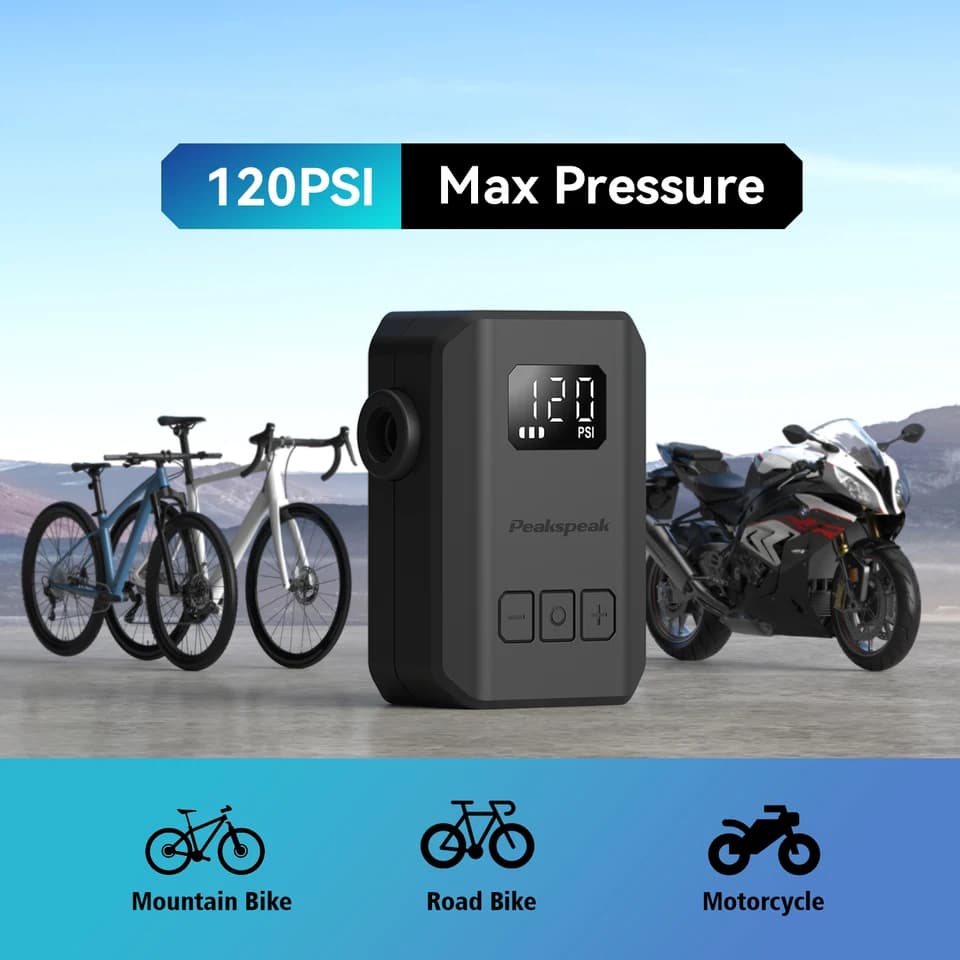 Peakspeak AS260PRO Digital Cordless Tyre Inflator | 120PSI Max | 600mAh Battery - Thumbnail 4