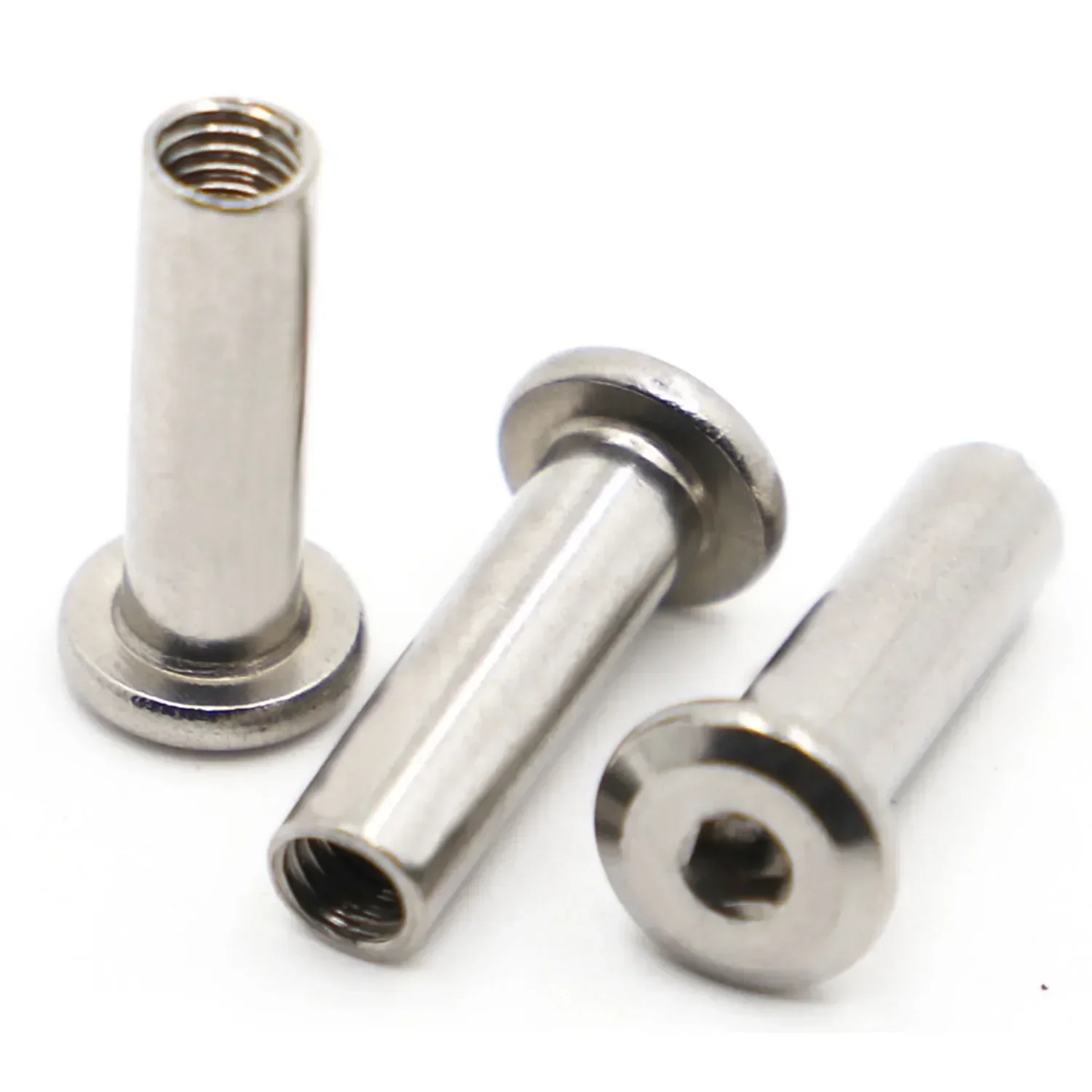 304 stainless steel hex socket head furniture rivet connectors in lengths from 6-50mm and sizes M3 to M10.