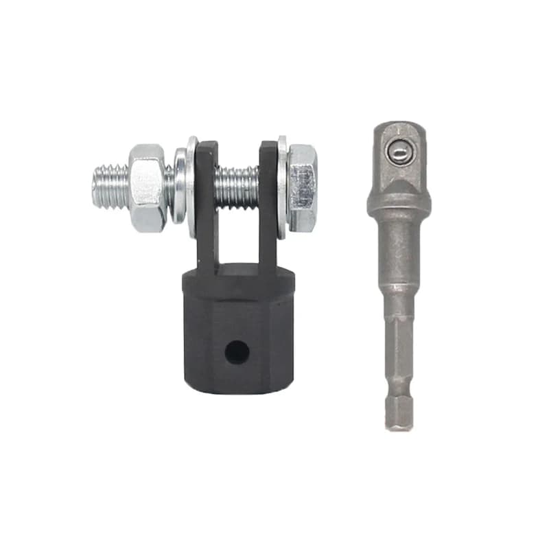 1/2 Inch Drive Impact Wrench Adapter for Scissor Jacks, made from durable chrome vanadium steel with a steel ball joint rod.