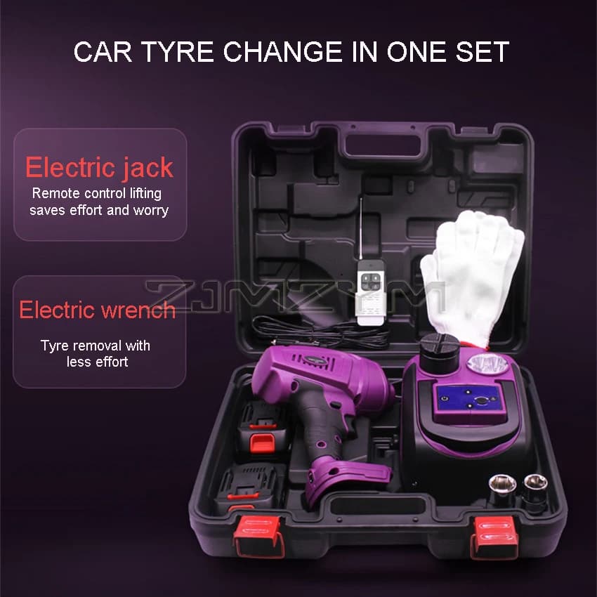 Jack for Changing Tires | Wireless Remote & Wrench Kit | 5 Ton 12V Power - Thumbnail 2