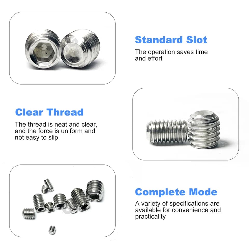 Screws Assortment | M3-M8 Stainless Steel Hex | 200pc Cup Point Set - Thumbnail 4