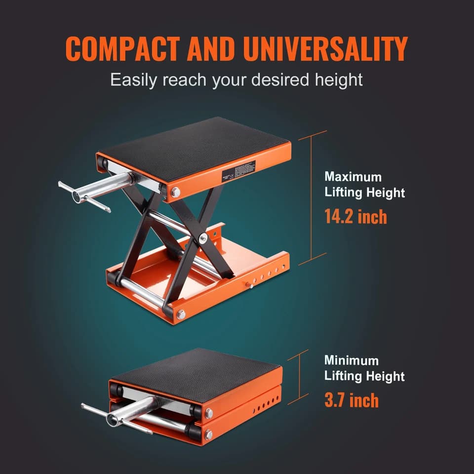 Motorcycle Scissor Jack Lift | 500kg Wide Deck | Safety Pin Steel Jack - Thumbnail 7