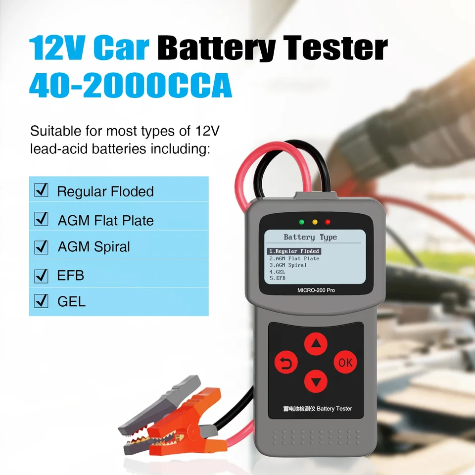 12V Car Battery Tester | CCA & Capacity Analyzer | For Garage Workshop Use - Thumbnail 2