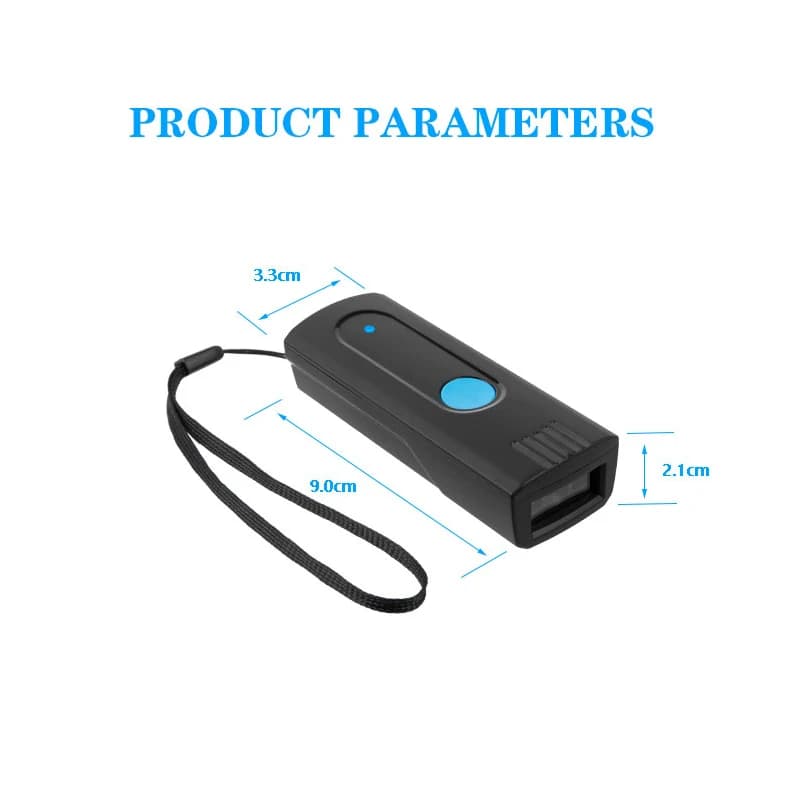 Mini Barcode Scanner | Wireless Bluetooth & Storage | iOS, Android, Windows Compatible - Thumbnail 3