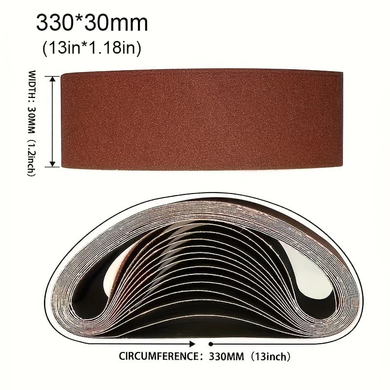 30x330mm Sanding Belts | 15pc Assortment Pack | 60-400 Grit for Grinders - Thumbnail 2