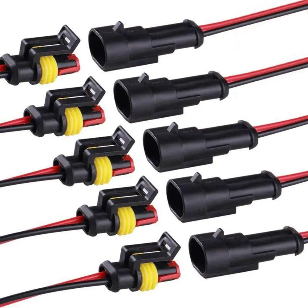 2-Pin Waterproof Connector Set | 16 AWG Marine & Automotive Grade | 5-Piece Kit - Image 1