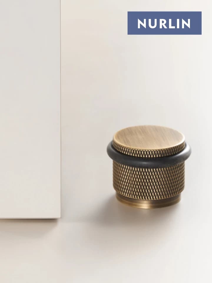 Nurlin Brass Rubber Door Stopper | Adjustable 3cm Height | For Wood & Cement Floors - Thumbnail 4