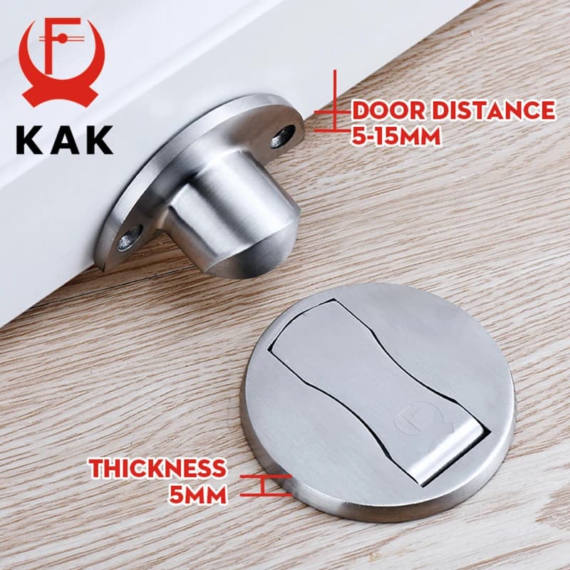 Magnetic rubber door stopper | 304 stainless steel | Hidden floor-mounted catch - Thumbnail 3