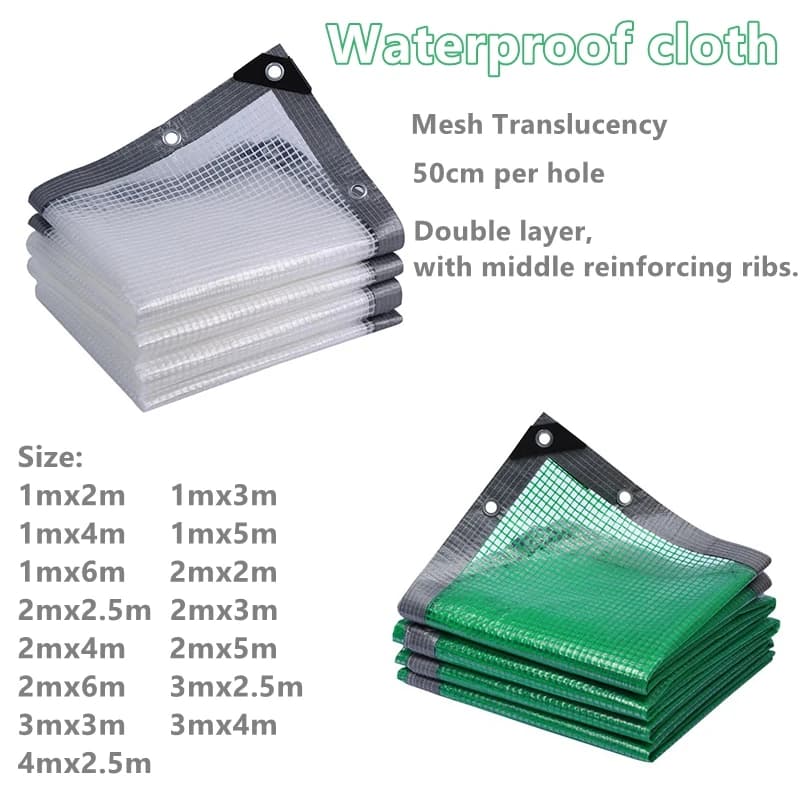 Clear PVC Tarpaulin | Heavy Duty Weatherproof | Garden & Greenhouse Cover - Thumbnail 2