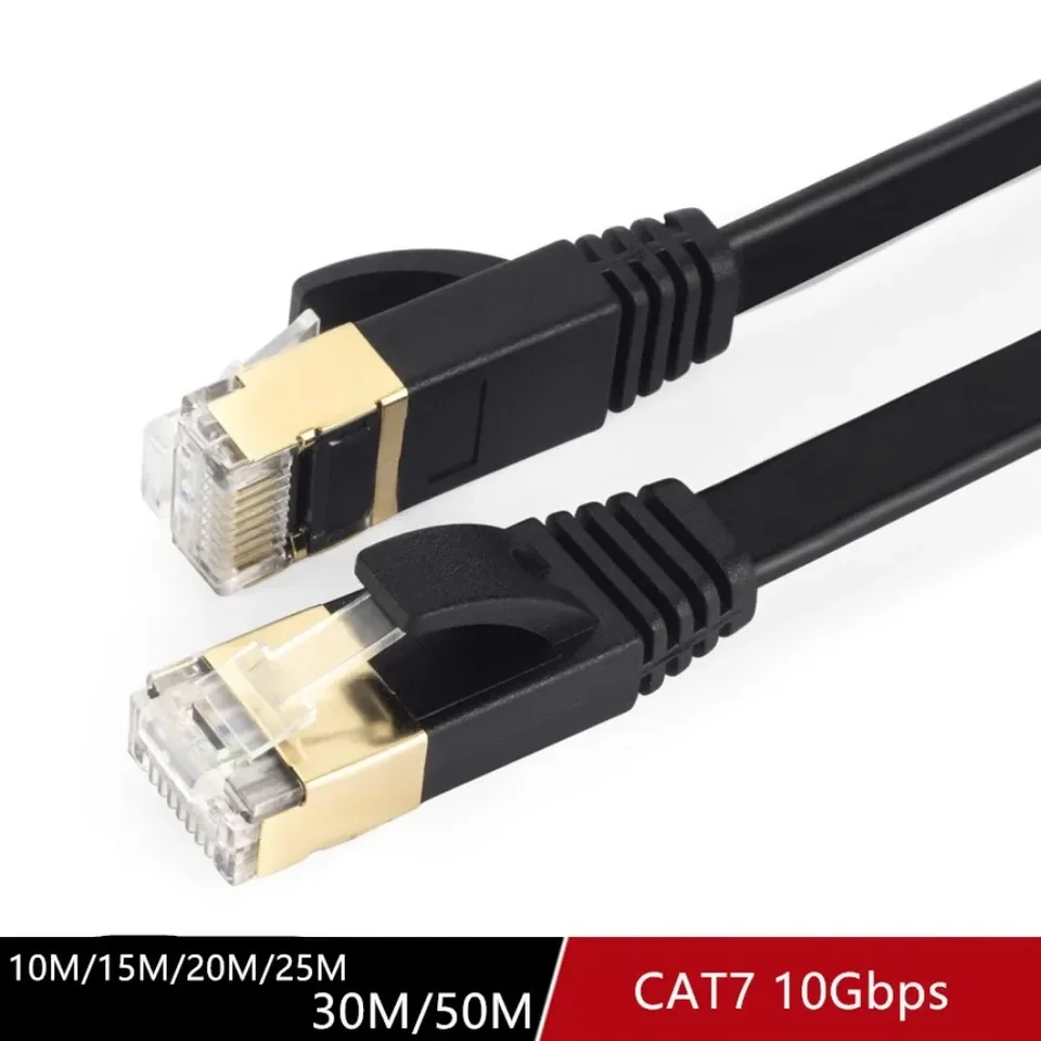 Ethernet Cable Cat7 Flat | RJ45 Network Patch Cord | Router Modem 10-30m - Thumbnail 3