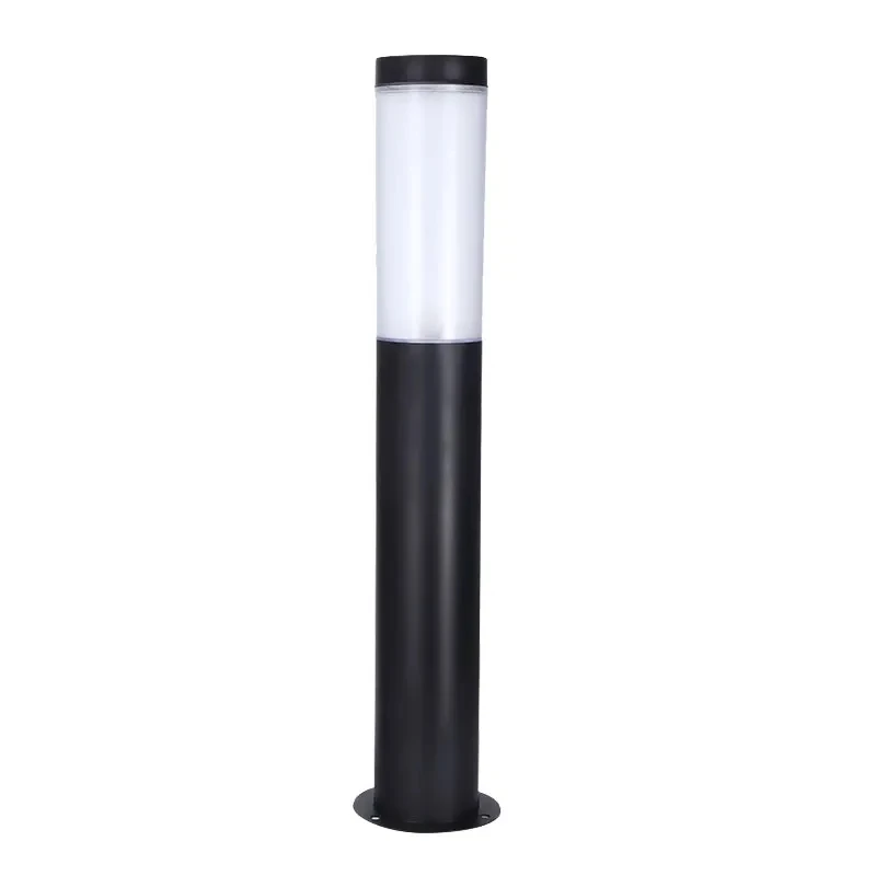 60cm Outdoor Garden Bollard Light, black and white, on a plain white background.