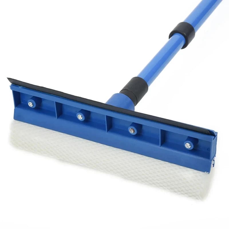 Telescopic Window Cleaning Kit: blue squeegee on a white background.