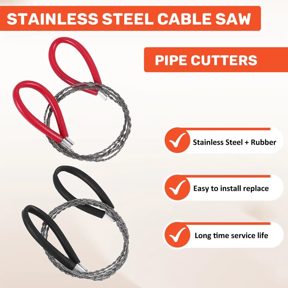 WFF Pipe Cutter Set | Stainless Steel Cable Saw | Multi-Material Cutting Tool - Thumbnail 2