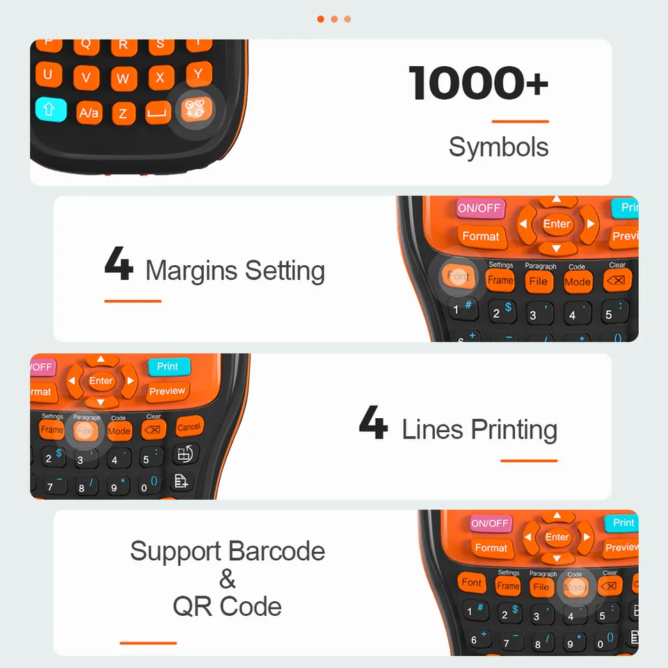 PS100E Portable Label Maker | Compatible with Brother P-Touch | For 6-12mm TZe Tape - Thumbnail 4