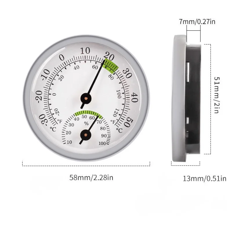 Mini Pointer Thermometer Moisture Meter | Indoor Temp & Humidity Gauge | No Battery Required - Thumbnail 6