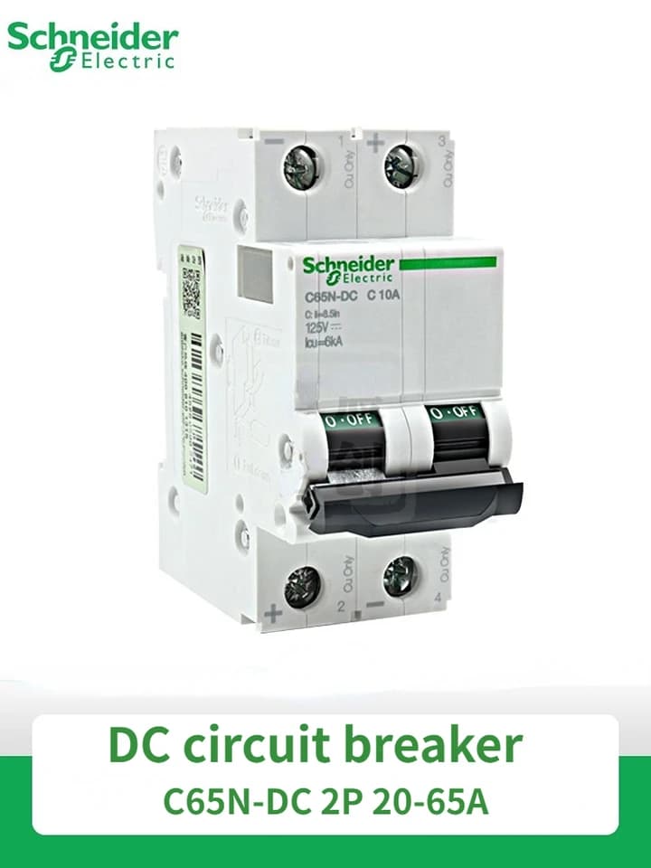 Schneider C65N-DC Miniature Circuit Breaker | 1P 2P Rail Type | Solar DC 32-63A - Thumbnail 5