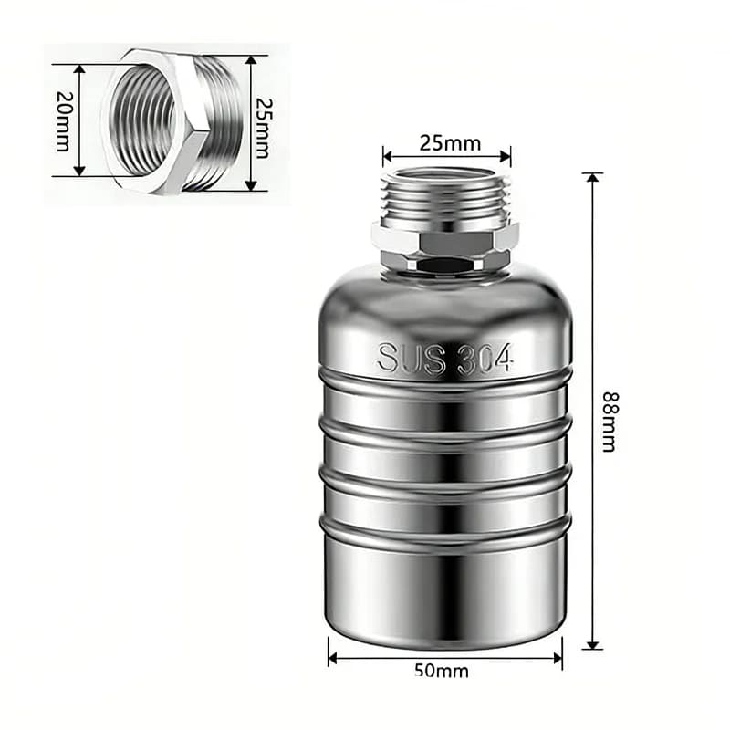 3/4" Stainless Steel Float Valve 304 | Automatic Water Level Control | Industrial Tank Fill - Thumbnail 2