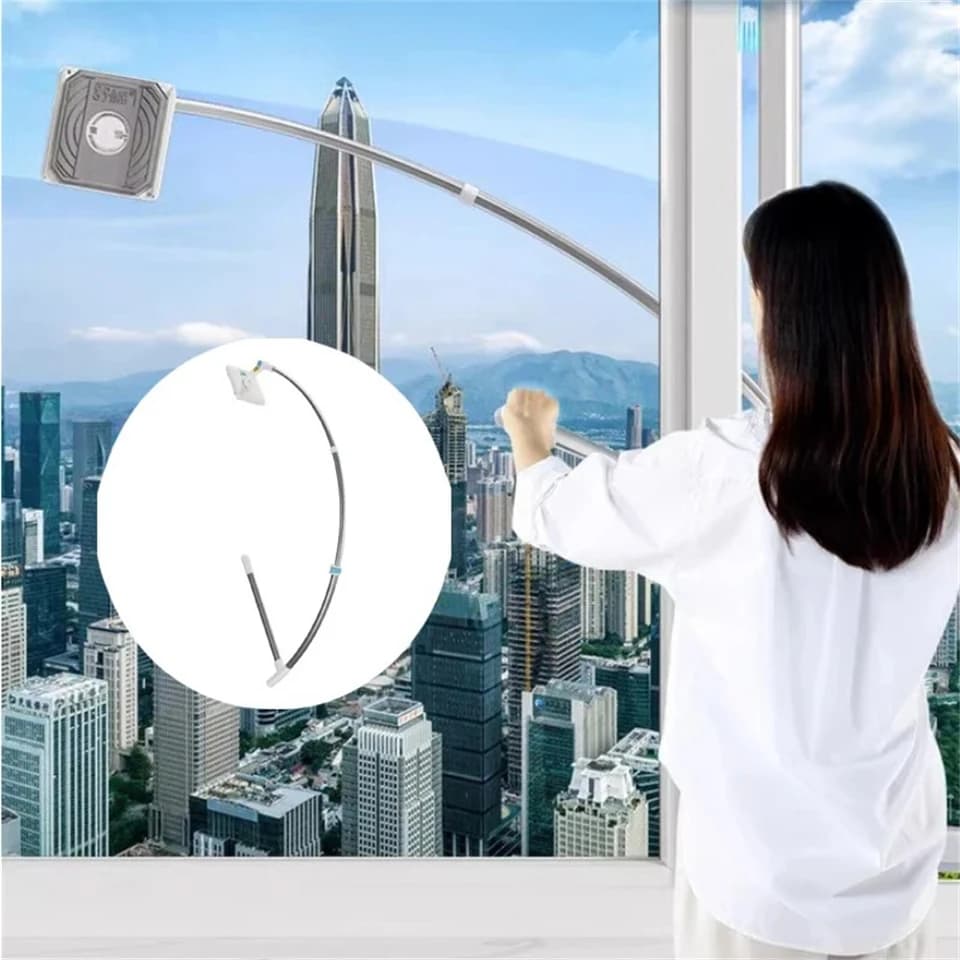 High Window Cleaning Kit | Double-Sided Glass Wiper | Extended Reach Pole - Thumbnail 7