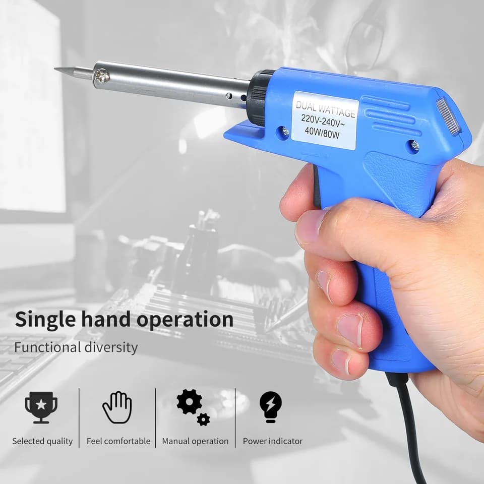 Dual Power Soldering Iron | 40W/80W Adjustable | 220-240V Gun - Thumbnail 7