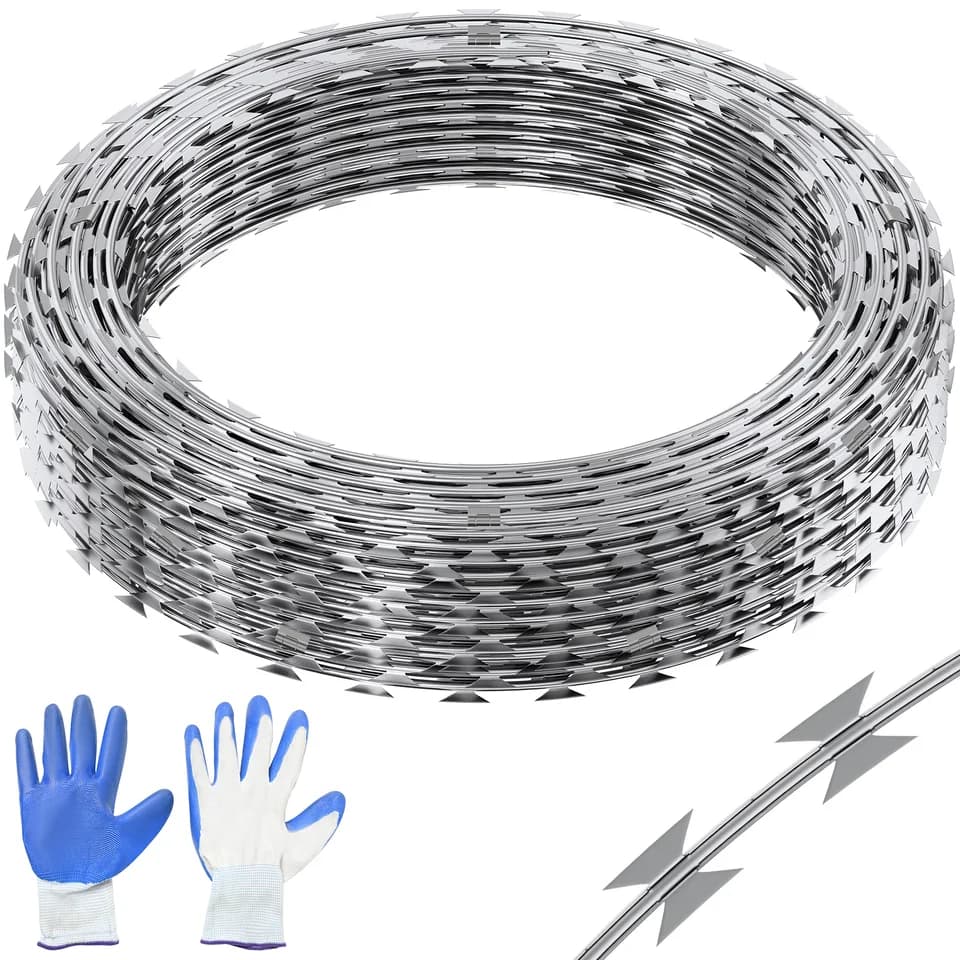 Barbed Wire Razor Wire Fencing | Double Spiral Galvanised | Security Perimeter