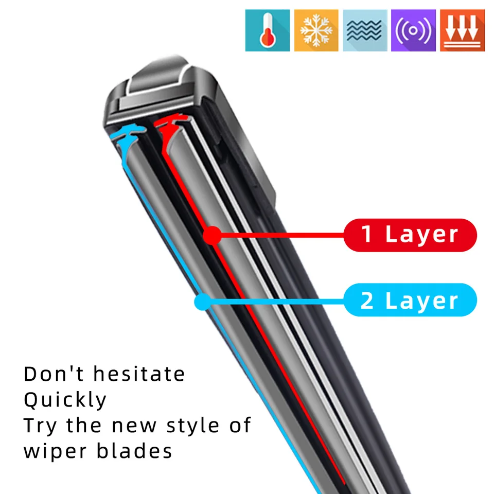 26 Inch Wiper Blades | All-Weather Frameless | Windshield Wipers Set - Thumbnail 4