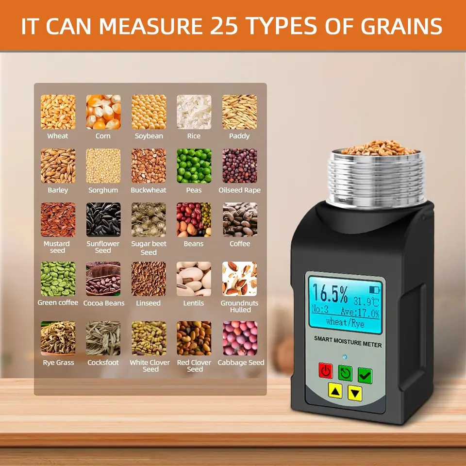 Grain Moisture Meter | 25 Crops, Data Logging | IP54 Waterproof - Thumbnail 3