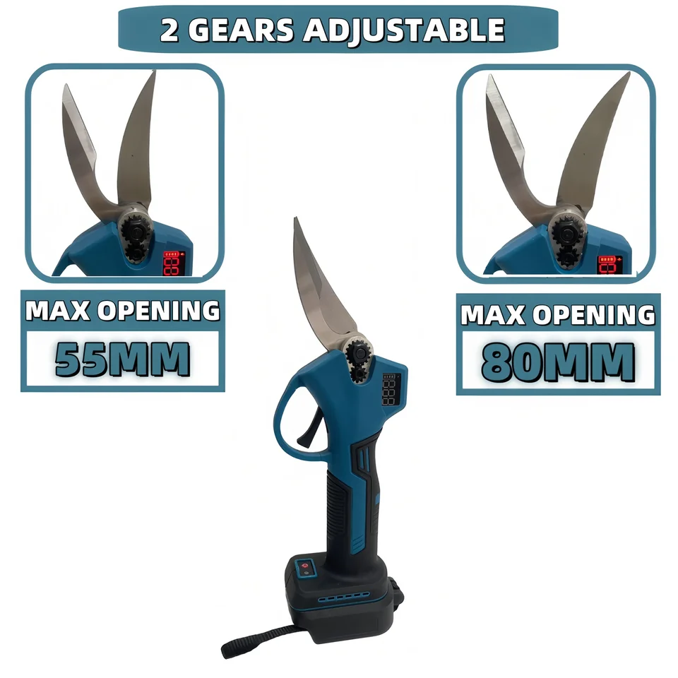 18v battery for Makita Electric Pruning Shears | 55mm Brushless 2-Gear | Cordless Branch Cutter - Thumbnail 3
