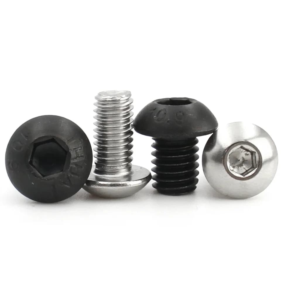 Hex Socket Ground Screws M2-M8 | A2 304 Stainless & Carbon Steel | ISO7380 Round Head - Thumbnail 4