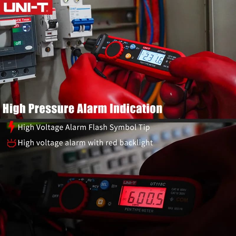 UNI-T UT118C Pen Multimeter | 6000 Counts AC/DC Proving Unit | NCV Multi Tester - Thumbnail 2