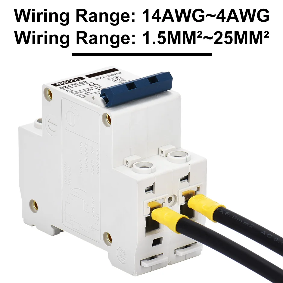 DIHOOL Miniature Circuit Breaker | 24-96V DC Overload Protection | 6A-100A Range - Thumbnail 6